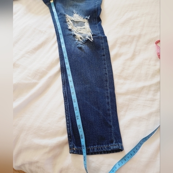 Abercrombie & Fitch Button-fly Distressed Boyfriend Straight Jeans size 0/25r - Picture 6 of 7